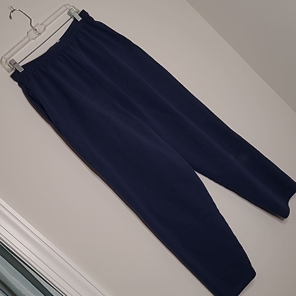 Kim Roger's signature sz 14 navy 100% linen fully lined trousers/pants